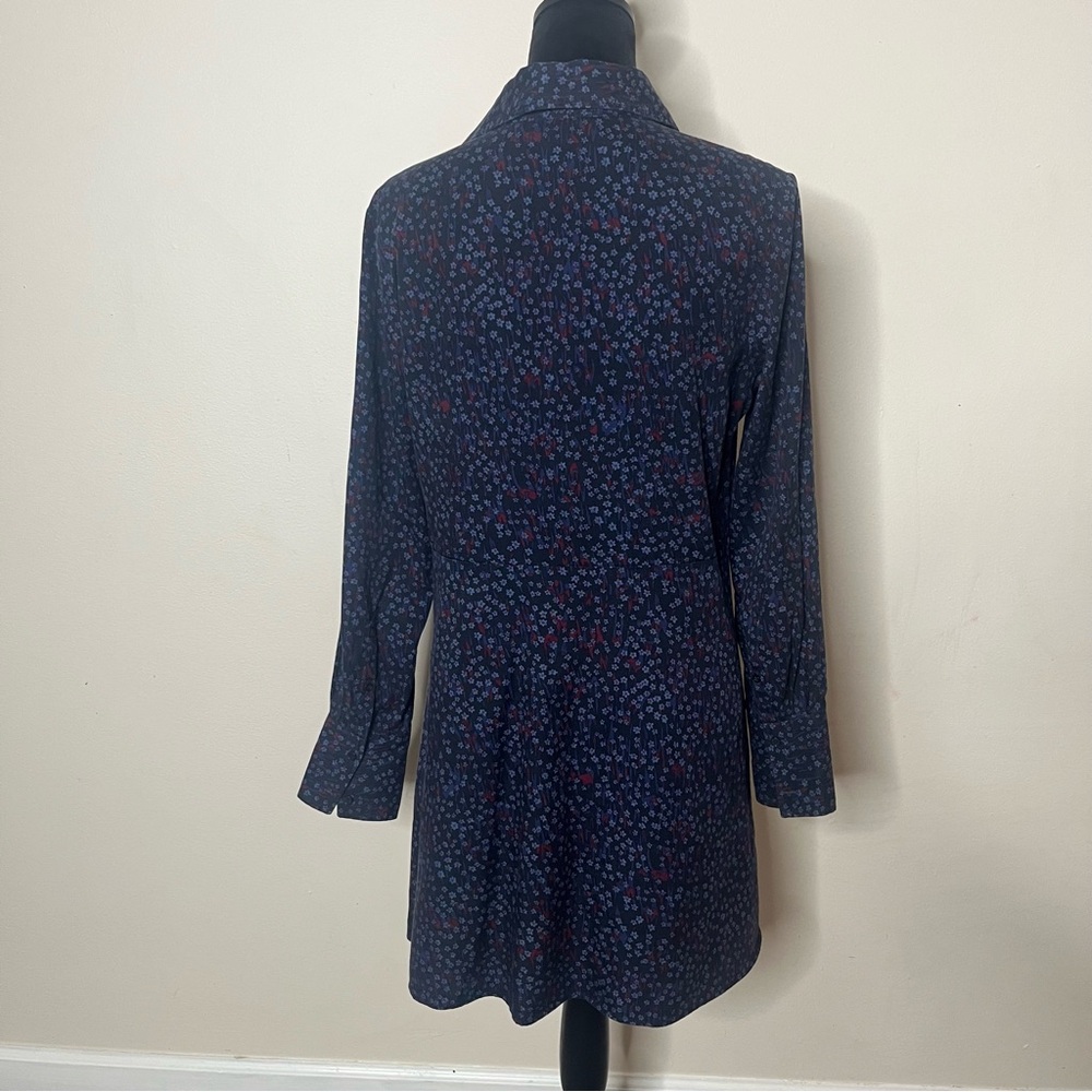 Stockholm Atelier & Other Stories Women’s Navy Floral A~Line Mini Dress Sz 8 - Picture 4 of 9